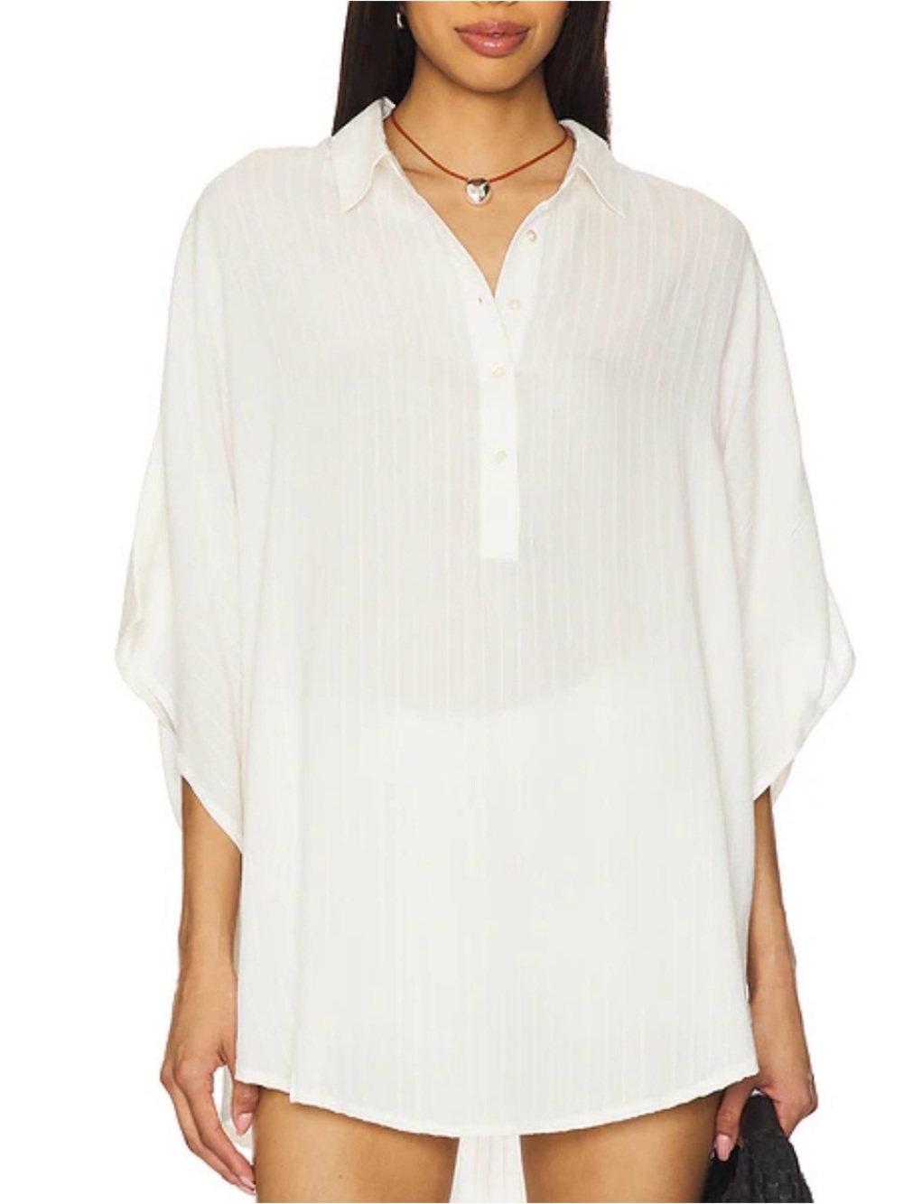 L*SPACE Eco Cahuenga Cover-up Tunic‎ Tonal Stripe Beach Coastal Reaort